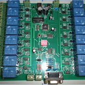 通过232/485与C4主机对接的16路继电器可做灯控、窗帘控制